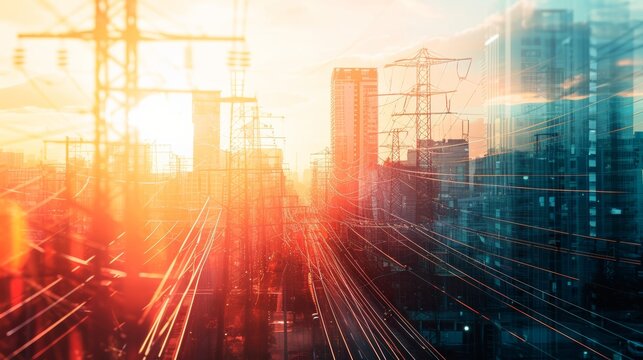 Smart city and communication network. Digital transformation, business, building, modern, urban, technology, connection, information, innovation, capita, future