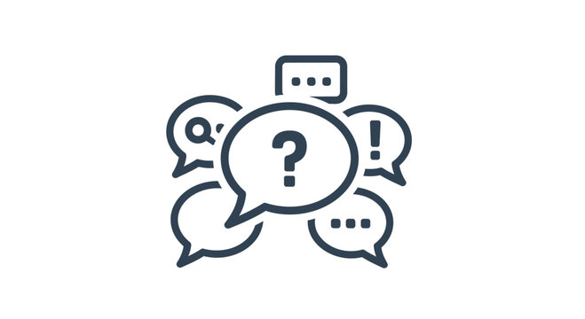 Question Mark Speech Bubbles Icon.