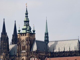 Decorative church exterior. Heritagethemed design featuring copper roofing and ornate embellishments © Vladimir