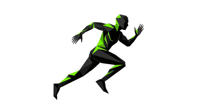 Dynamic illustration of a runner in motion.