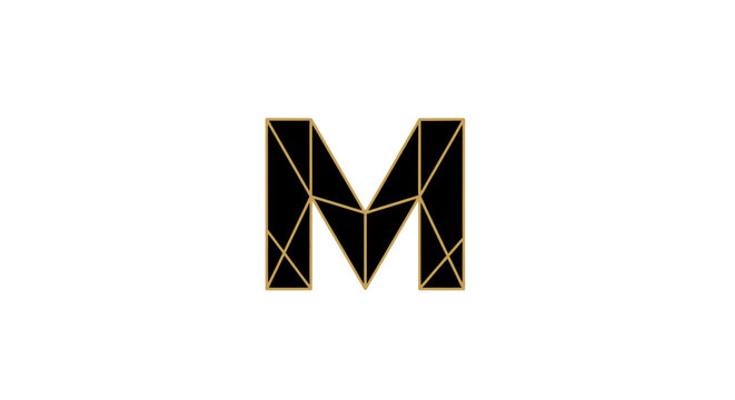Geometric Letter M Logo Design Abstract Art.