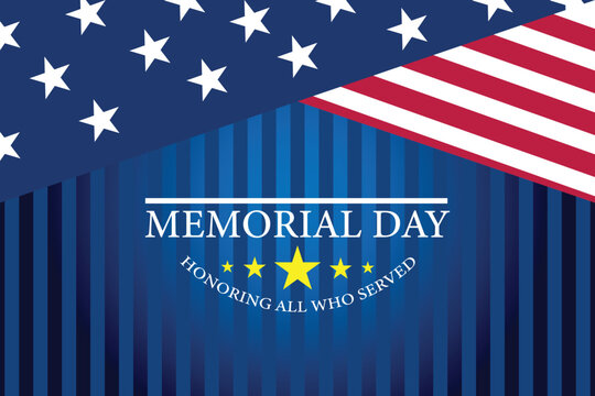 Classic Memorial Day background with American flag theme, expressing respect and remembrance for national heroes