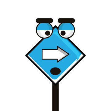 Simple traffic sign illustration showing a left turn direction, useful for road safety and navigation concepts