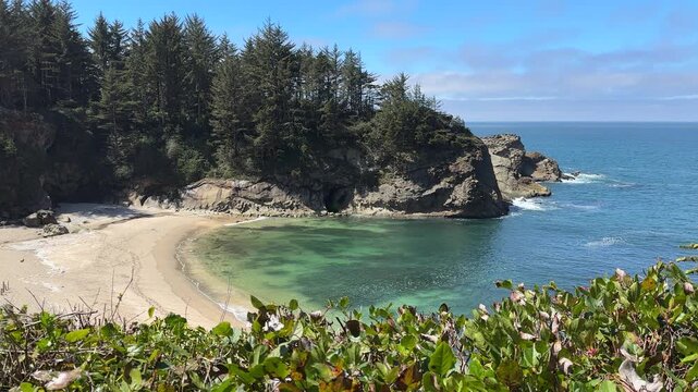 Simpson beach at Shore Acres State Park on the Oregon coast.