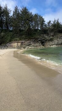Simpson beach at Shore Acres State Park on the Oregon coast.