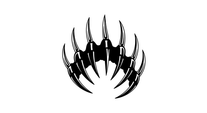 Fierce black bear claw marks ripping through surface aggressive animal predator symbol wild nature power and danger