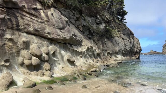 Beautiful, unusual rocks on the coast of Oregon at Shore Acres State Park.