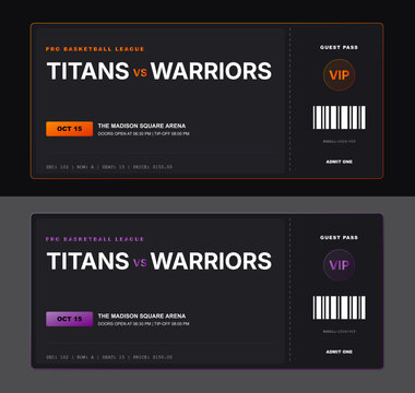 Titans vs warriors game ticket or advertisement digital display