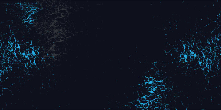 Abstract blue particles floating form on black background. Navy blue particles wave backdrop. 3d render