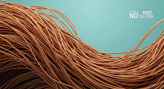 Abstract Copper Wiring Flowing Against Teal Background