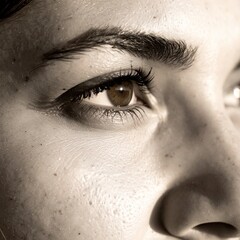 Obraz premium Close-up of a 30-year-old beautiful hispanic woman's face.