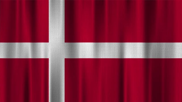 Denmark flag waving in the wind with high quality fabric texture