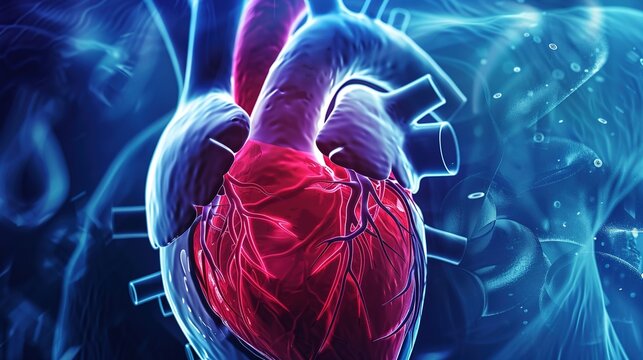 Detailed medical anatomical illustration of congenital heart disease, presenting various congenital cardiac malformations, abnormal heart structure defects, cardiovascular developmental disorders from