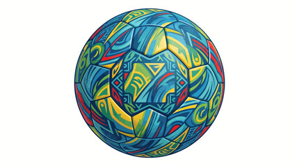 Obraz premium Colorful Abstract Soccer Ball Design Isolated on White Background.