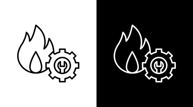 Hotfix Update Outline White Icon Set Design
