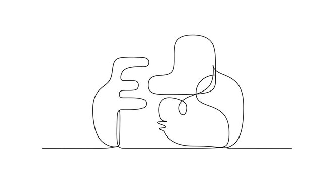 Python Programming Language Logo Abstract Single Line Drawing