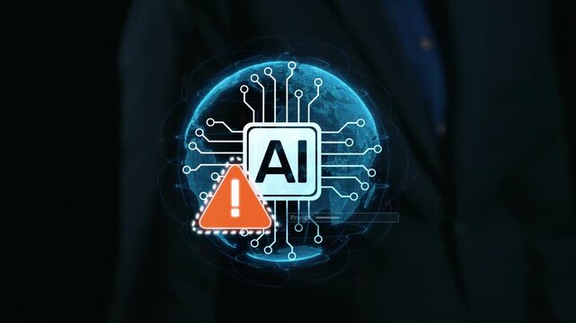 AI interface showing prompt error warning and system alert. AI prompt failure can lead to incorrect output or hallucination. Managing AI prompt error is crucial in safe AI deployment. Elide