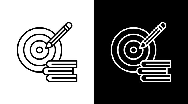 Study Goal Outline White Icon Set Design