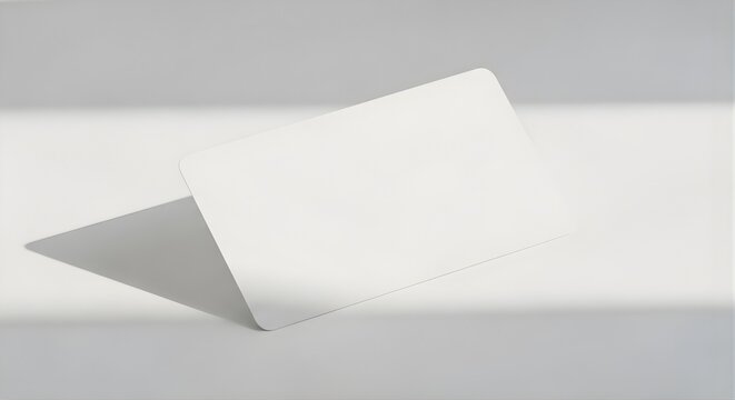 Blank white plastic smart card mockup, credit or membership identification access pass template, corporate branding identity
