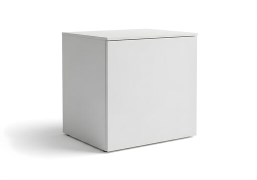 Isolated blank white square cardboard box package, mockup for shipping container, parcel delivery, retail branding, product packaging
