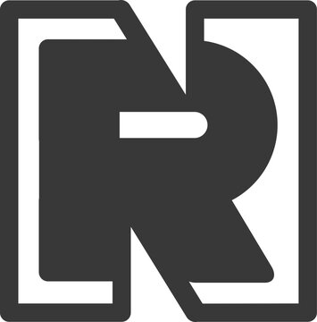 the logo consists of the letter N R. Abstract, outline and elegant.