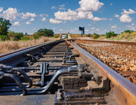 Railway Junction with Track Switching Mechanism and Flyover toward a concrete bridge