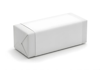 Naklejka premium Isolated rectangular food package mock-up with blank paper wrapper, butter or cheese block template for branding design
