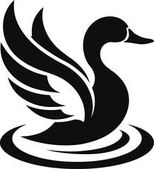 Fototapeta premium Black swan silhouette