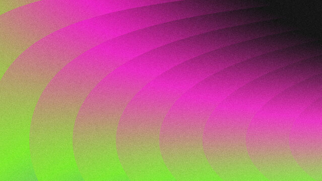 Vibrant abstract background with layered gradient waves in neon lime green, magenta pink, and black, featuring a grainy noise texture. 