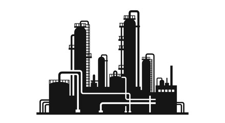 Obraz premium Industrial factory with tall buildings.
