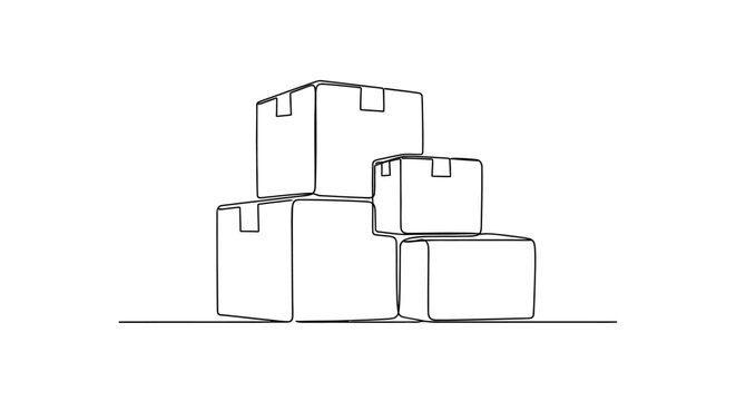 Stack of Cardboard Boxes, Delivery, Shipping, Storage, Logistics, Warehouse, Moving, Package