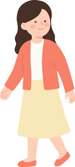 Obraz premium Walking Woman Character for Family Lifestyle in May Season