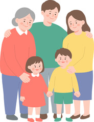 Obraz premium Mother Side Family with Grandmother for Parents Day in May