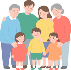 Obraz premium Three Generation Family Together for Parents Day and May Celebration