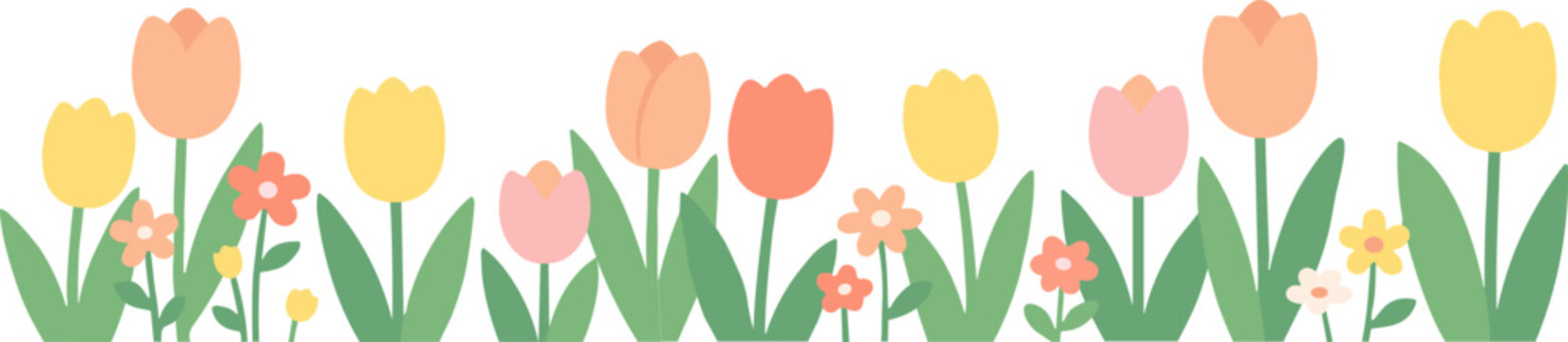 Floral Border Background for Spring Festival and May Event