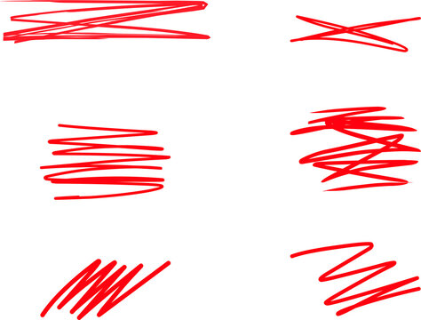 Red underline set of hand drawn red Underline stroke Red Underline Strokes Set Hand Drawn Style Accents on Transparent Background Design Png