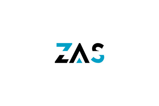 ZAS cyan‑black geometric logo with triangle accent for AI branding, startups, and digital identity