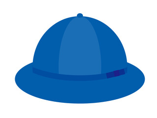 Fototapeta premium Blue School Hat Vector Illustration: Japanese Primary Student Uniform Cap for Back to School and Child Safety Concept Isolated on White
