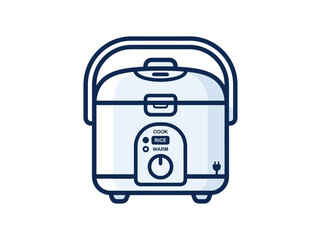 Obraz premium Electric rice cooker with cord on a kitchen countertop.