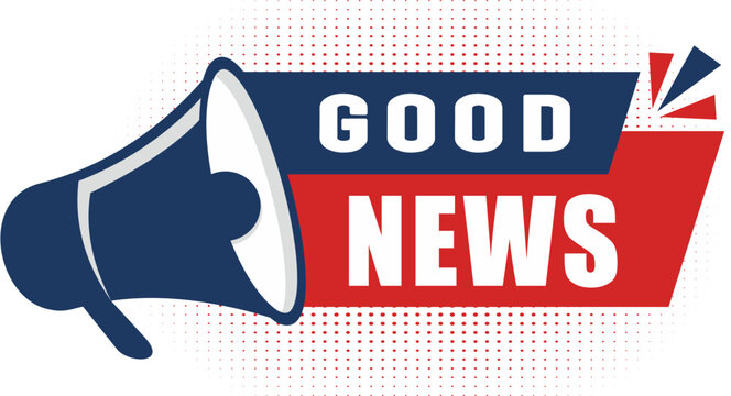 Good news  vector banner with megaphone. Special shop proposition concept. Vector illustration