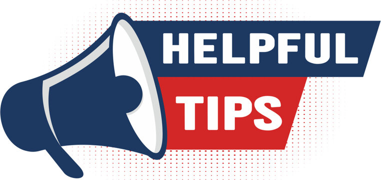 Helpful tips vector banner with megaphone. Vector illustration