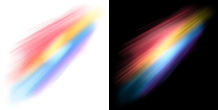 Rainbow Flare Png rainbow colorful blur gradient reflection background overlay effect, Crystal prism with rainbow ray light leak overlay glowing gradient cinematic lights Png