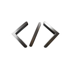 Obraz premium 3d icon chrome embed symbol