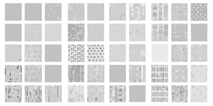 Collection of abstract grayscale textures arranged in a grid pattern