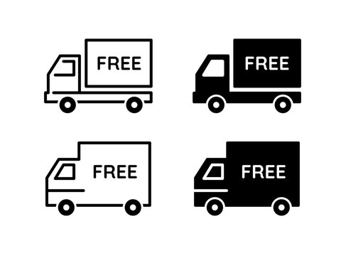 シンプルな送料無料のアイコンセット FREE ベクターイラスト
