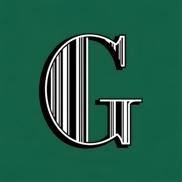Large Letter G with barcodes.