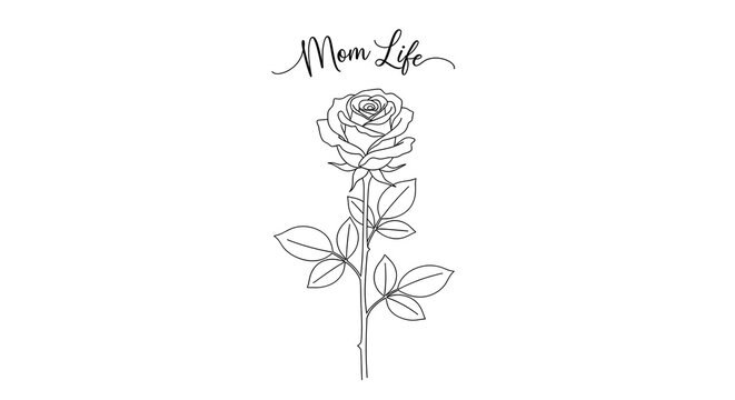 Minimalist black and white line of a brain with flowers growing from it symbolizing mental health and creativity