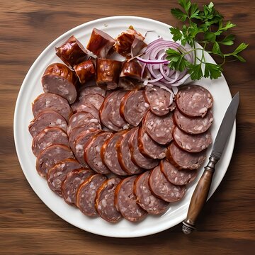 Top View Kazy Kazakh Sausage