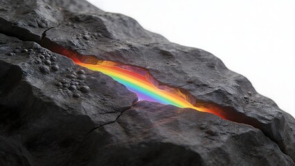 Obraz premium Rainbow in rock crack