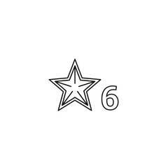 Fototapeta premium One star icon with number six outline graphic feedback evaluation monochrome